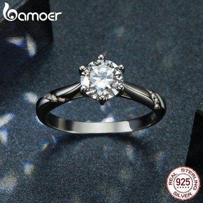 Nhẫn Bamoer Moissanite BạC 925 0.65 ThờI Trang Cho Nữ MSR003-6