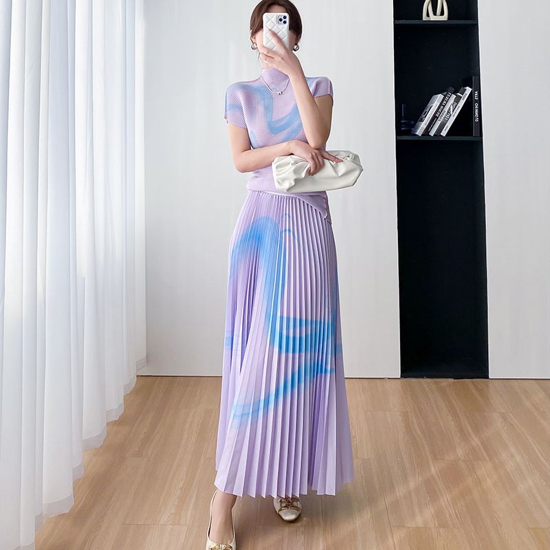 Bộ Đồ Thời Trang Cao Cấp Miyake Xếp Nếp Trẻ Trung Cho Phụ Nữ Trung Niên fema6.19