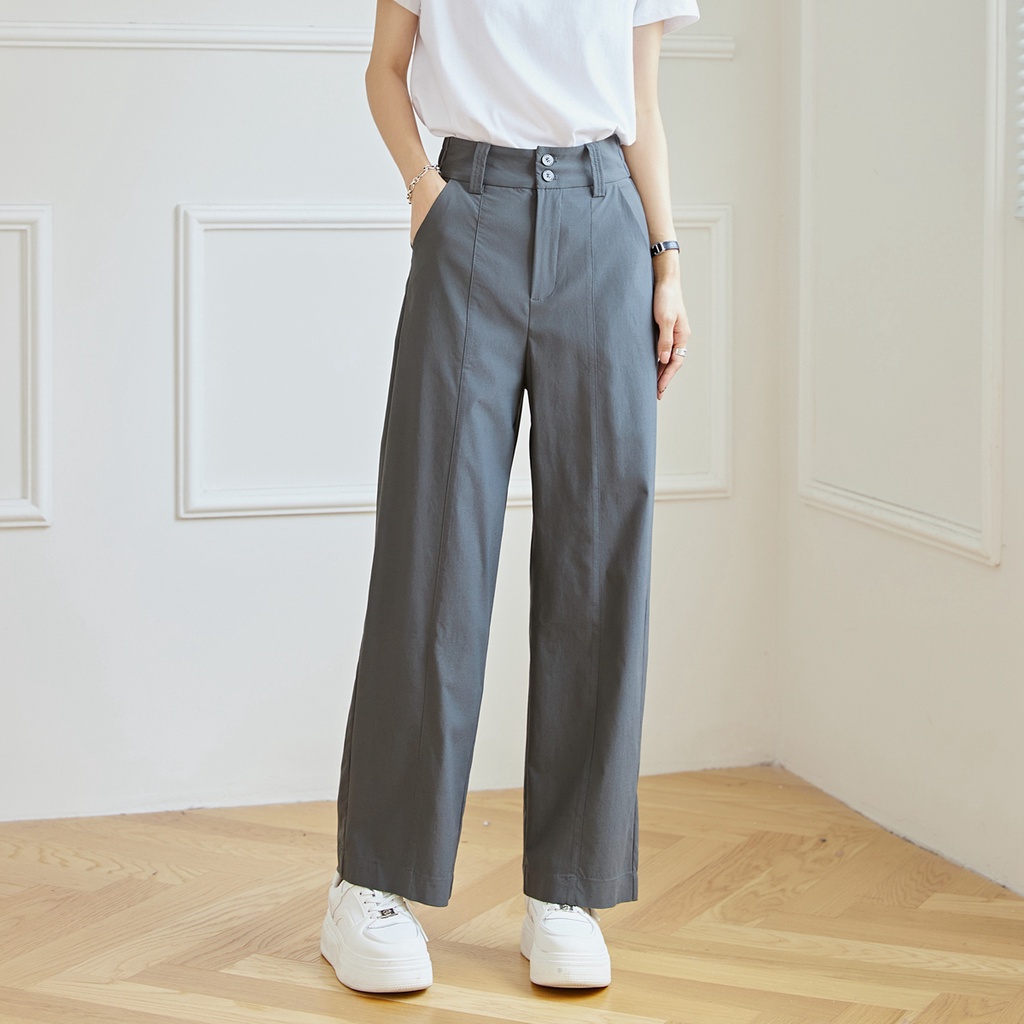 Eyouth 10138 Quần Dài Lưng Cao Thời Trang Công Sở Thanh Lịch Cho Nữ