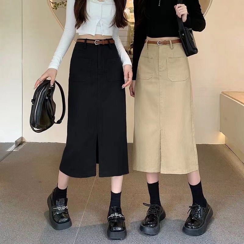 Chân Váy Kaki Dáng Chữ A Dài Vừa Vặn Thời Trang Xuân Hè 2023 Mới