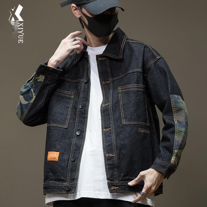 Áo khoác denim nam mùa hè hợp thời trang size lớn rộng rãi 2023 phong cách mới