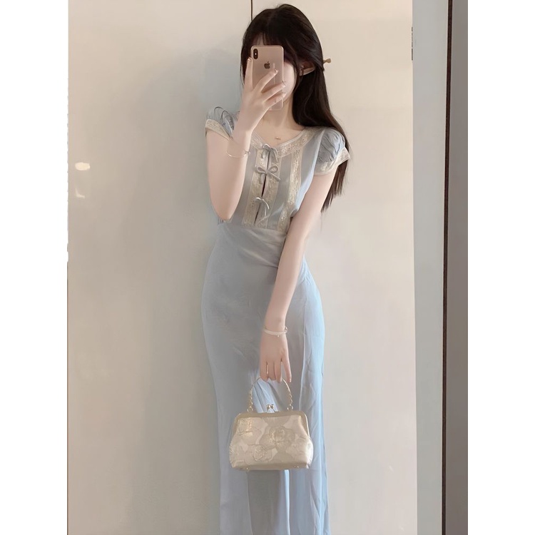 Đầm Sườn Xám Cách Tân Dáng Dài Cao Cấp Phong Cách Trung Hoa Mới Cho Nữ