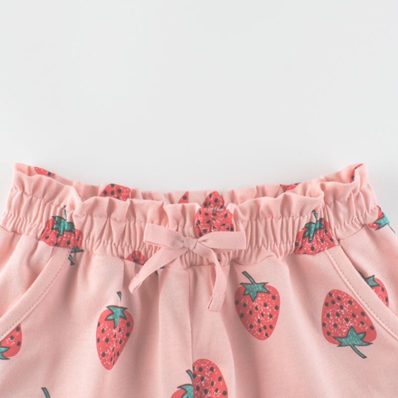 [THOMAS KIDS] 8-9 Tuổi Quần Short Cotton Thoáng Khí In Họa Tiết Trái Cây Thời Trang Mùa Hè Cho Bé Gái