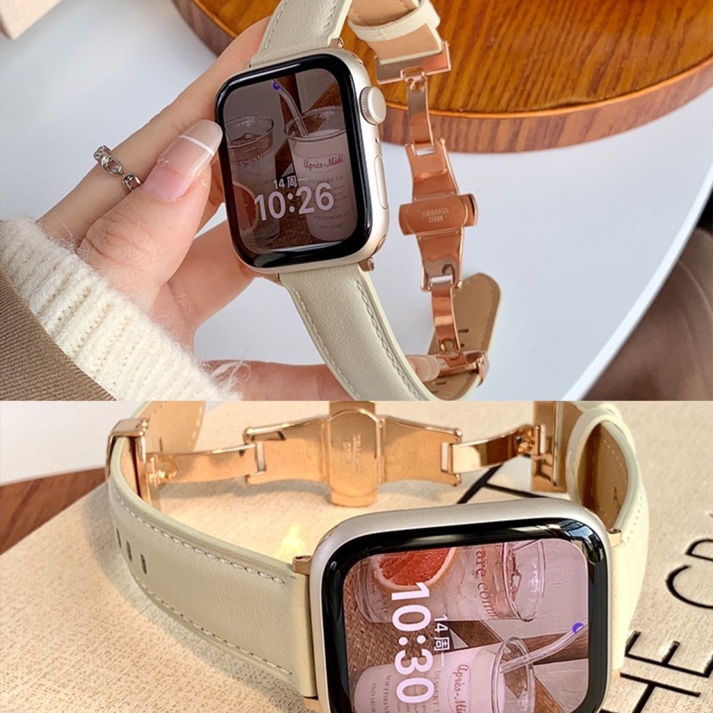Dây Đeo Bằng Da Dành Cho iWatch 45mm 41mm 44mm 42mm 49mm iWatch 8 7 6 SE 5