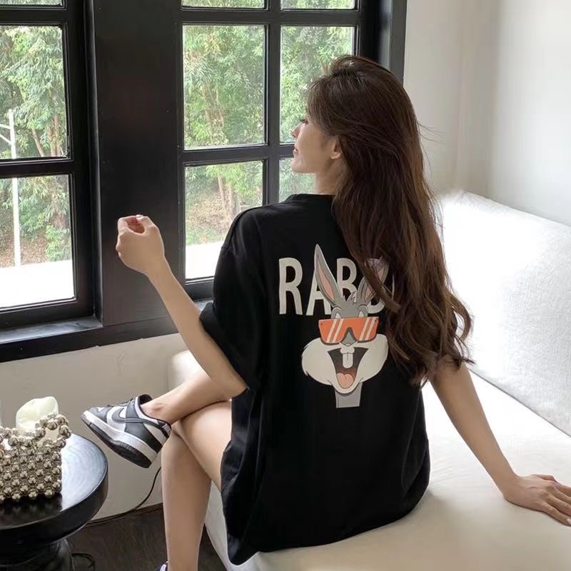 Áo Thun 100% Cotton Tay Ngắn Dáng Rộng Thời Trang Mùa Hè 2023 Phong Cách Hàn Quốc Cho Nữ