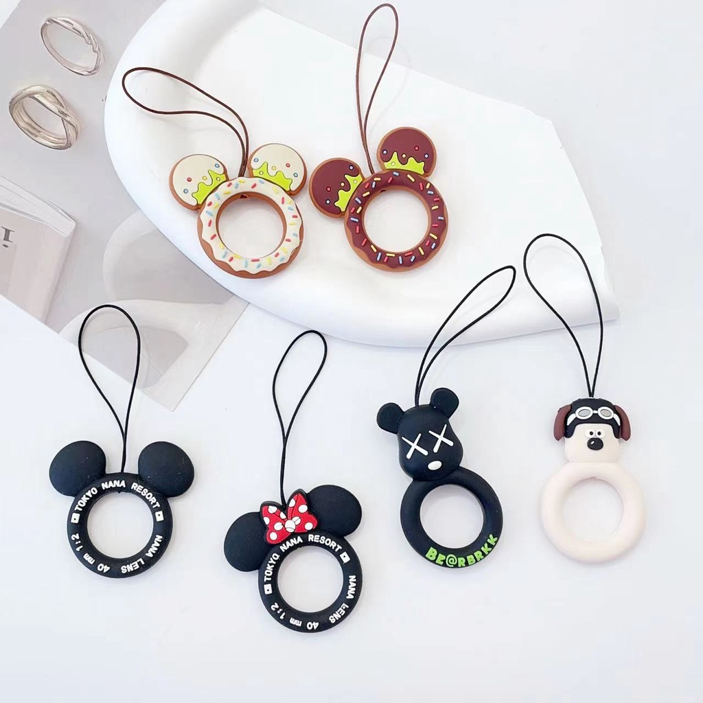 Dây Đeo Điện Thoại Bằng Nylon Họa Tiết Chuột Hoạt Hình Đơn Giản Phong Cách Hàn Quốc