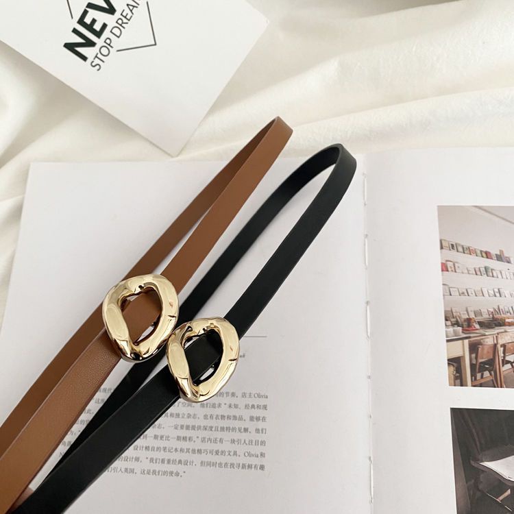 Thắt Lưng Mỏng Phối Dây Xích Phong Cách Cổ Điển Thời Trang Cho Nữ