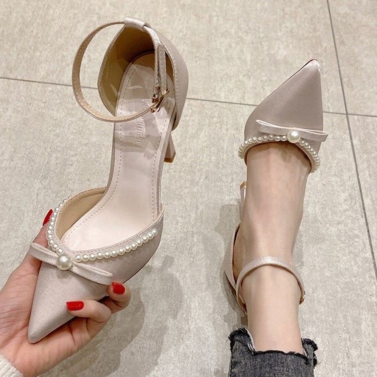 Giày cao gót mũi nhọn thời trang mới cho sandal nữ giày cao gót 10 phân