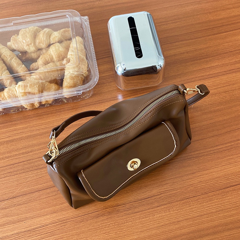 Túi đeo dưới cánh tay Hình Vuông Cỡ Lớn Màu Cà Phê Phong Cách Cổ Điển Thời Trang Cho Nữ