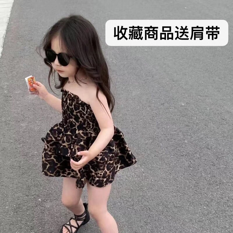 Đầm Ống In Họa Tiết Da Báo Phong Cách Thời Trang Mùa Hè Mới Dành Cho Bé Gái