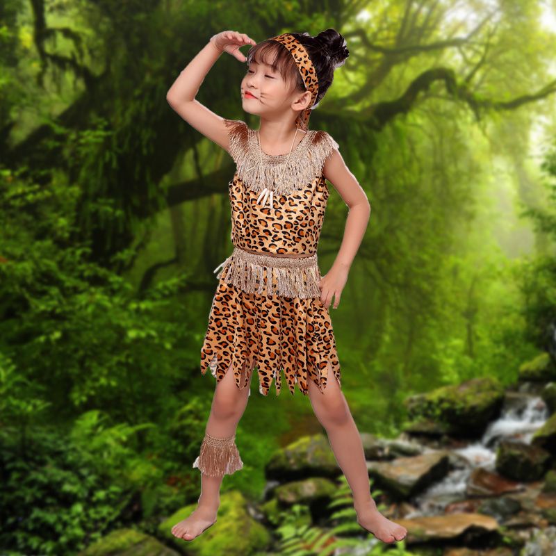 Bộ Đồ Hóa Trang Thổ Dân Châu Phi Dành Cho Bé Gái