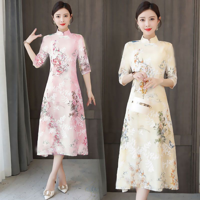 Đầm Sườn Xám Cách Tân Dáng Ôm Phong Cách Trung Hoa Thời Trang Mùa Hè Hàng Mới Chất Lượng Cao