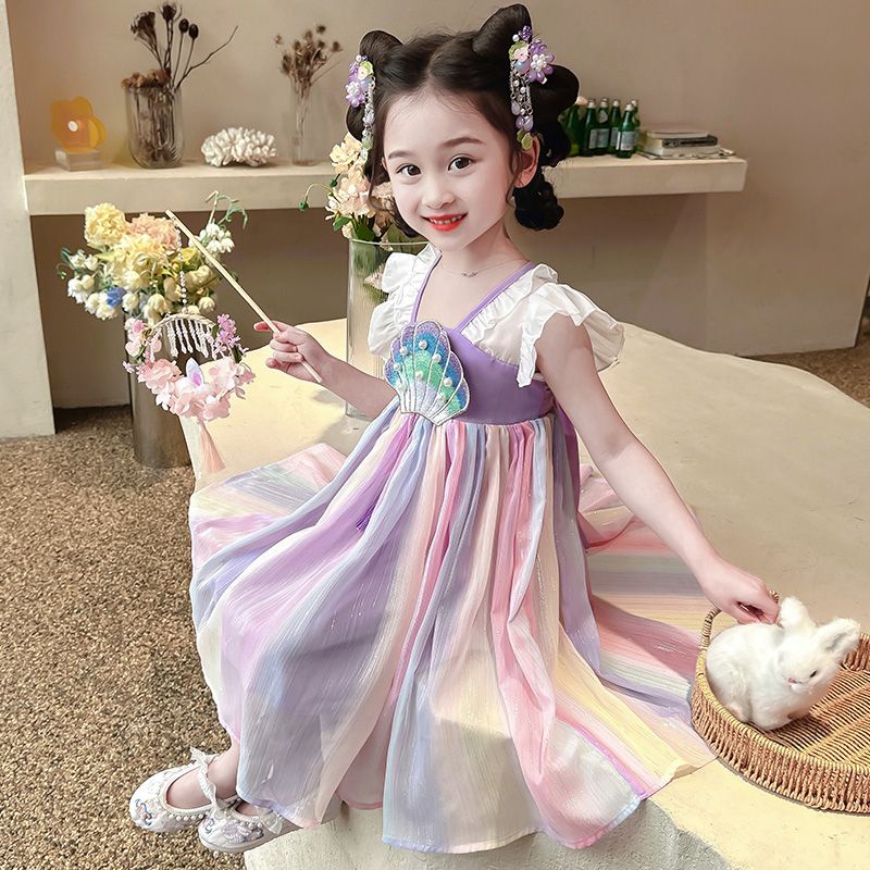 Đầm Công Chúa Hán Phục Phong Cách Trung Hoa Mới Cho Bé Gái