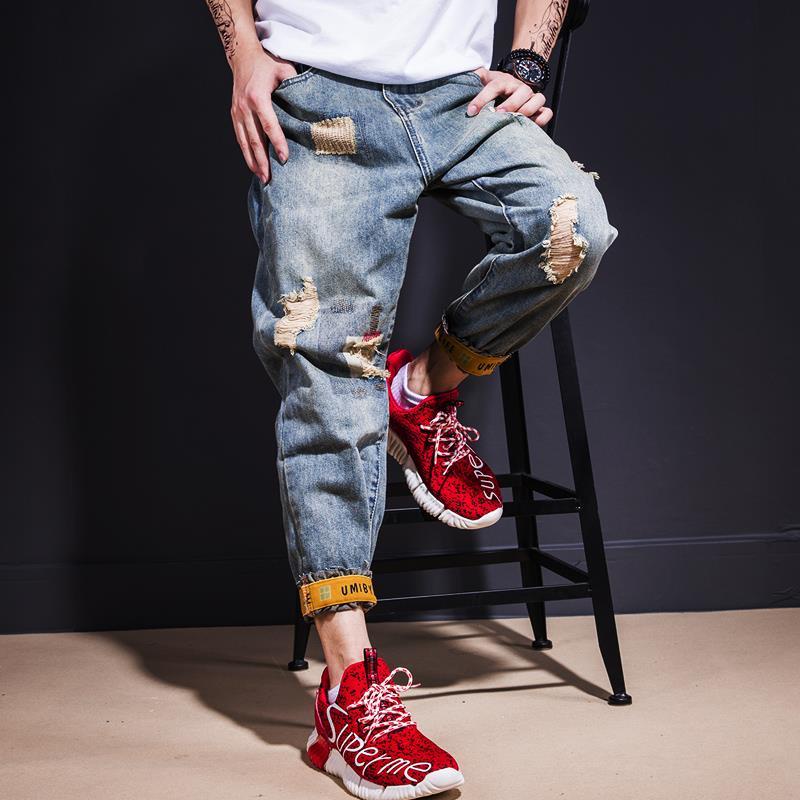 Quần Jean Rách Dáng Suông Thời Trang Hàn Quốc Cho Nam