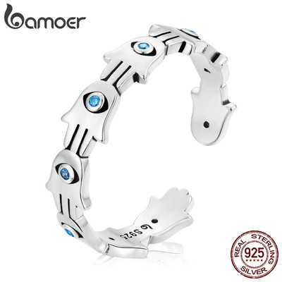Nhẫn BAMOER BSR237 925 bạc thời trang thanh lịch cho nữ