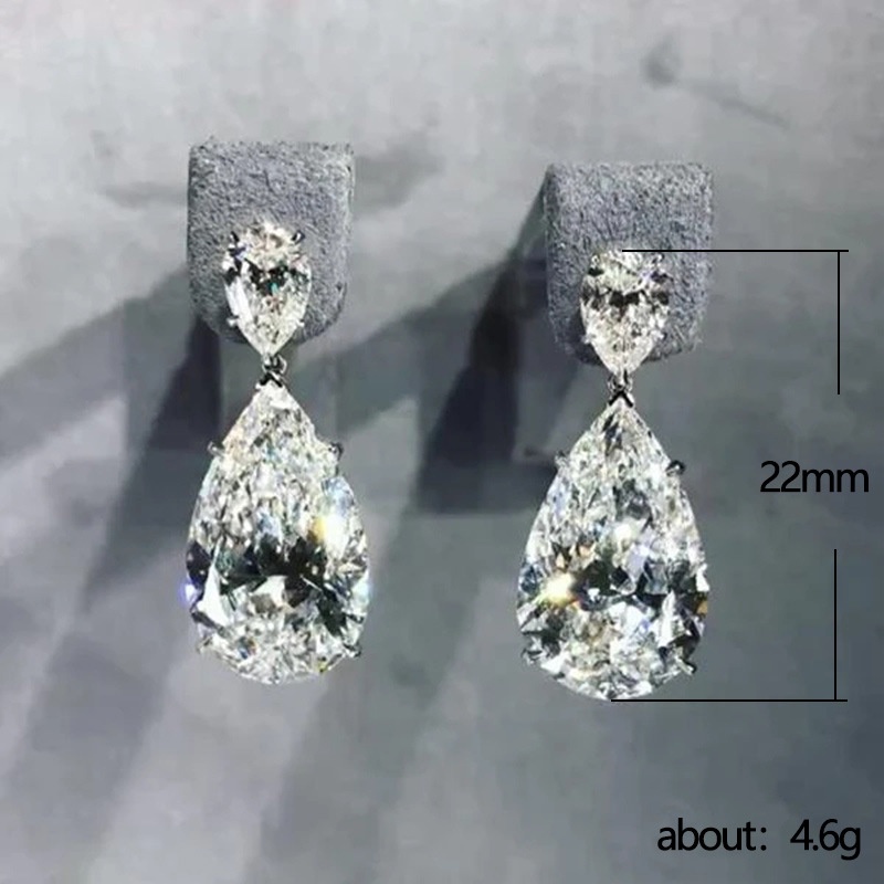 Bông Tai Đính Đá Zircon Phong Cách Âu Mỹ Cho Cô Dâu