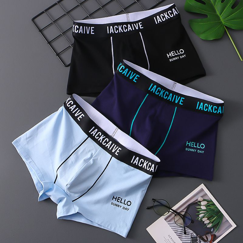 Quần Lót Boxer Lưng Vừa Thoáng Khí Thoải Mái In Họa Tiết Đơn Giản Cho Nam