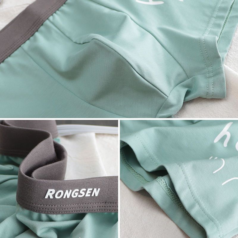 Quần Lót Boxer Lưng Vừa Thoáng Khí In Họa Tiết Hoạt Hình Đơn Giản Dành Cho Nam