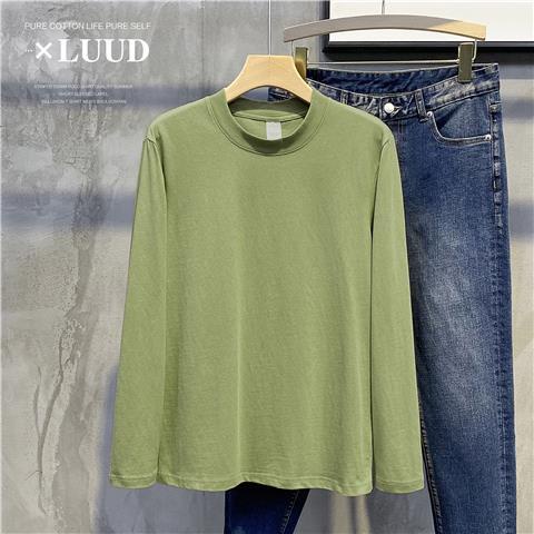 Áo Thun Tay Dài Cổ Tròn Màu Trơn Đơn Giản Thời Trang Xuân Thu Cho Nam