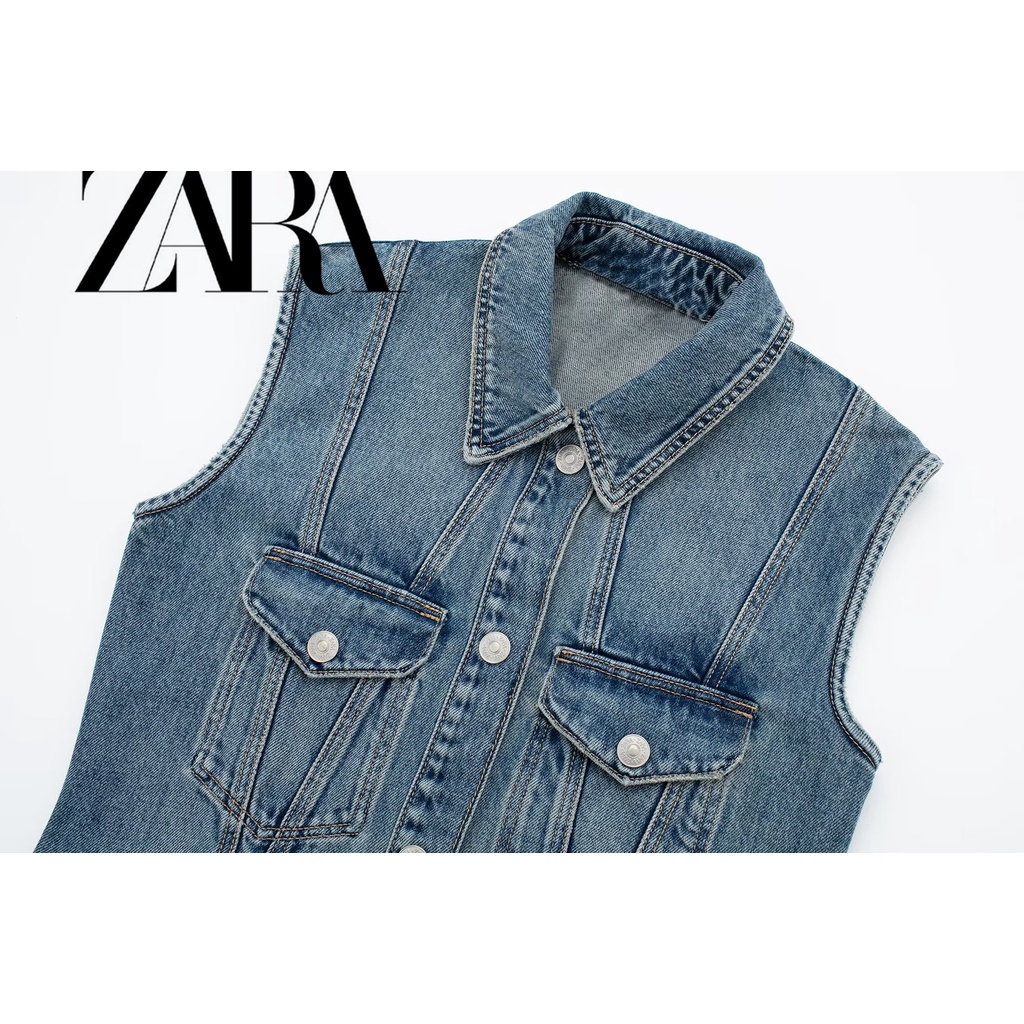 Đầm Denim Không Tay Phối Túi Thiết Kế Mỏng Cao Cấp Thời Trang Dành Cho Nữ