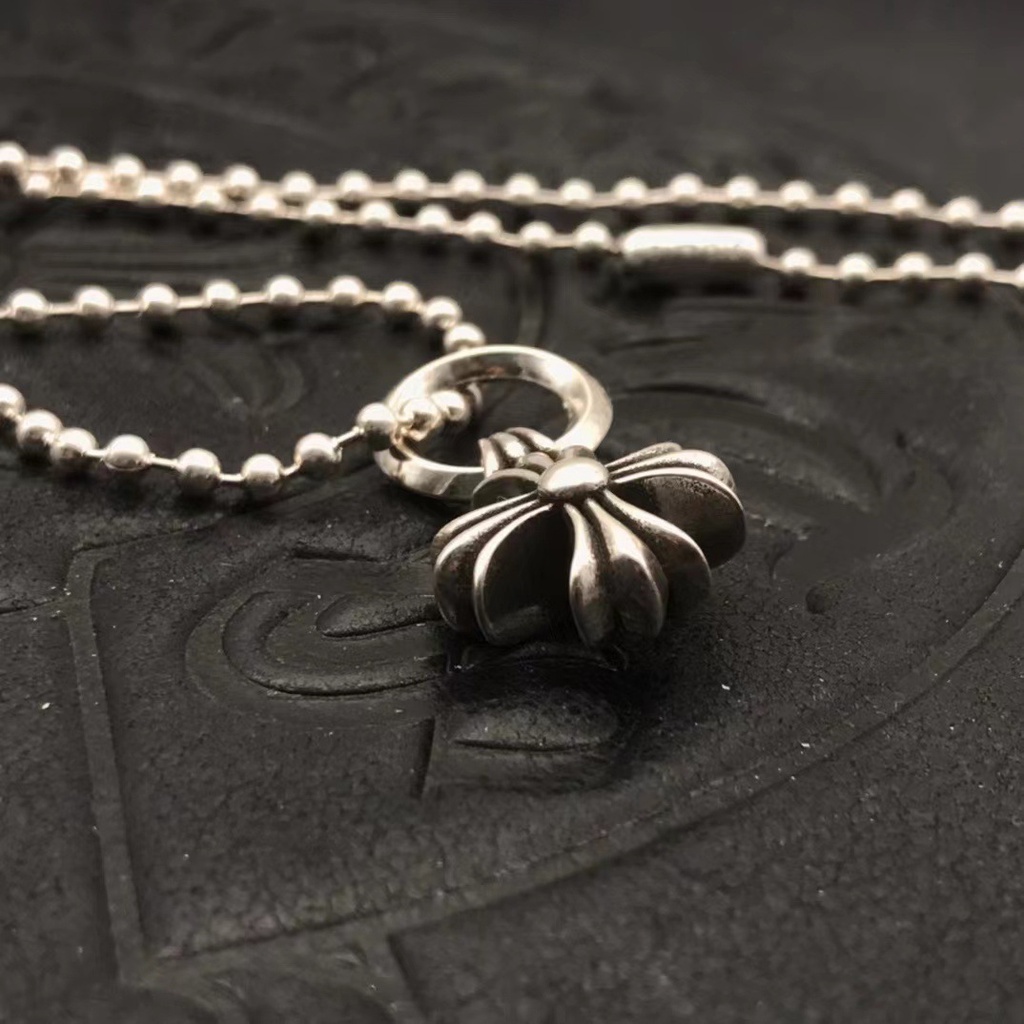 CHROME HEARTS Vòng cổ Mạ Bạc 925 Mặt Thánh Giá Phong Cách Punk