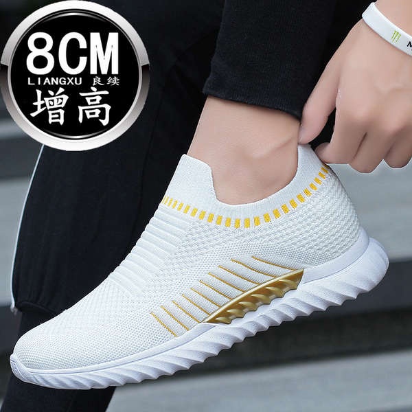 Giày Lười Tăng Chiều Cao 8cm 10cm Phong Cách Hàn Quốc Thời Trang Mùa Hè Cho Nam