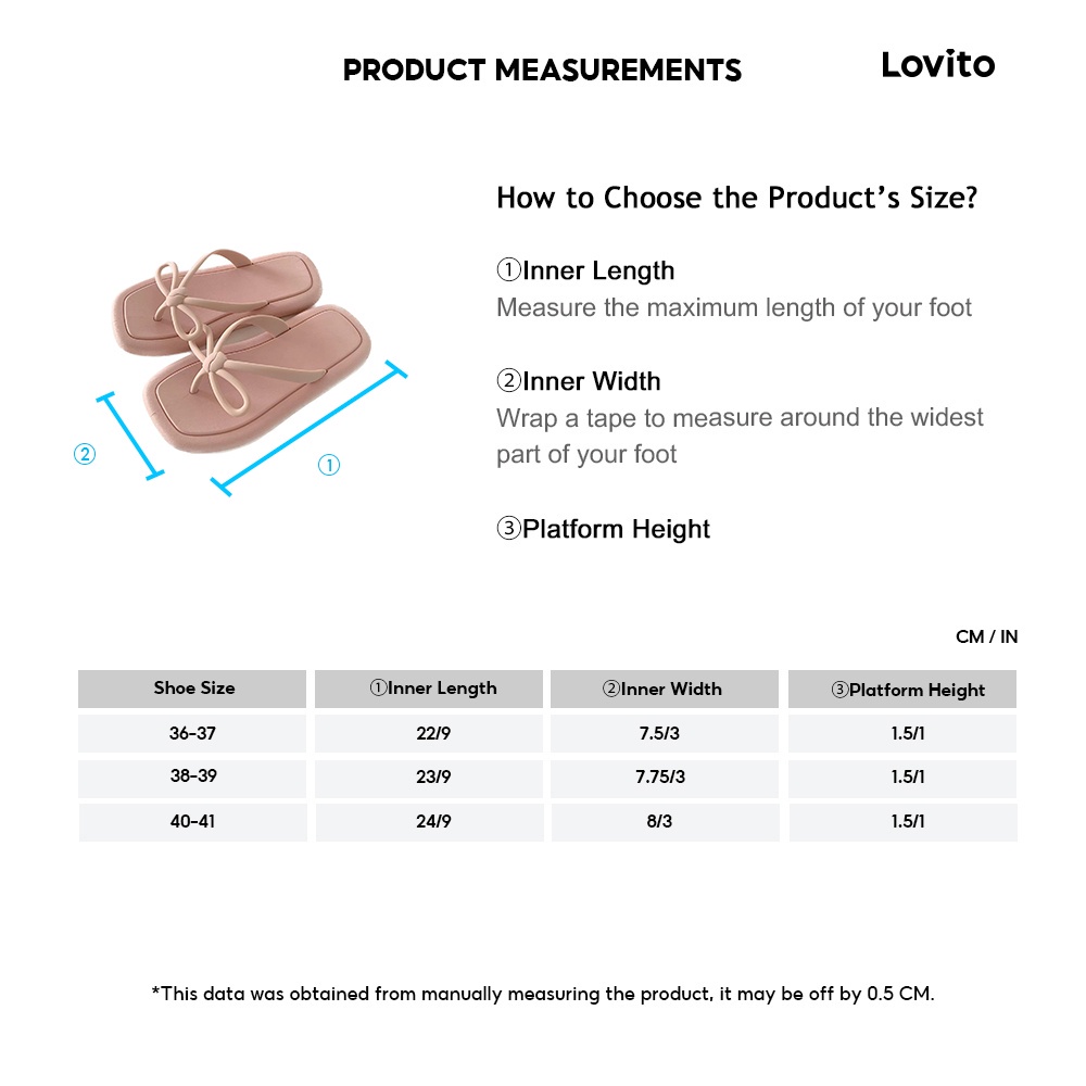 Lovito Casual Trơn Thắt Nơ Mũi Post PVC Ngoài Trời Mát Mẻ Thời Trang Mùa Hè Hàn Quốc Đế Dày Chống Trượt Đế Dày Nhanh Khô Đáy Dày Thoáng Khí Cho Nữ LIS02003 (Hồng Nhạt/Trắng/Đen)