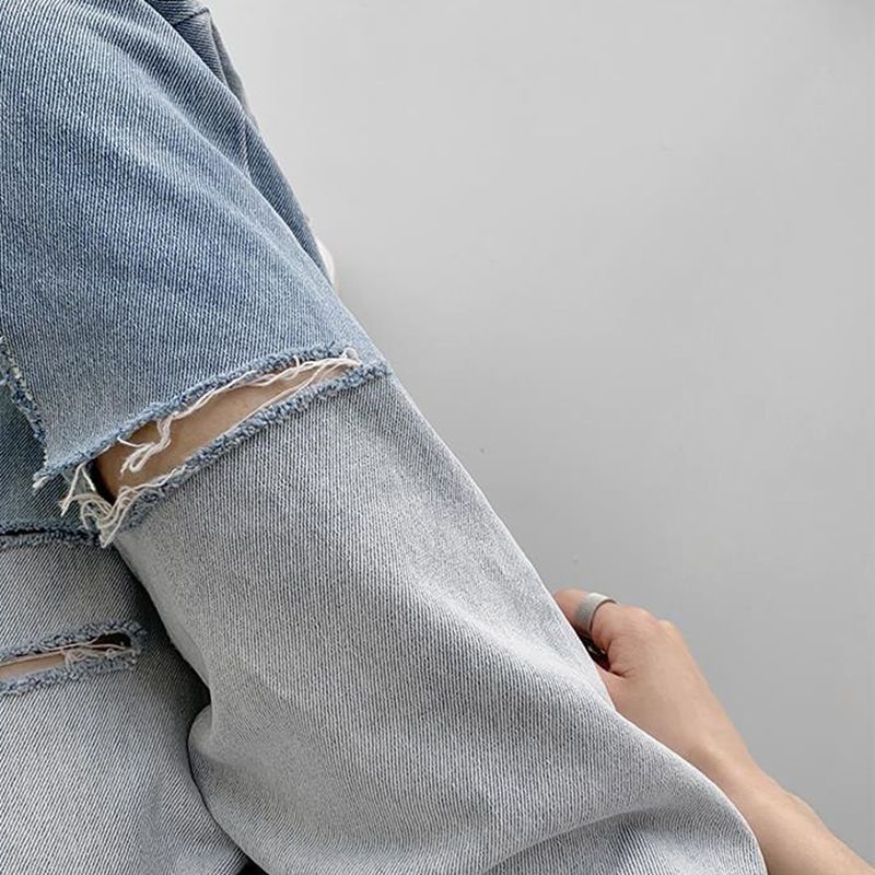 Quần Jeans Nữ Lưng Cao Ống Đứng Thời Trang Hàn