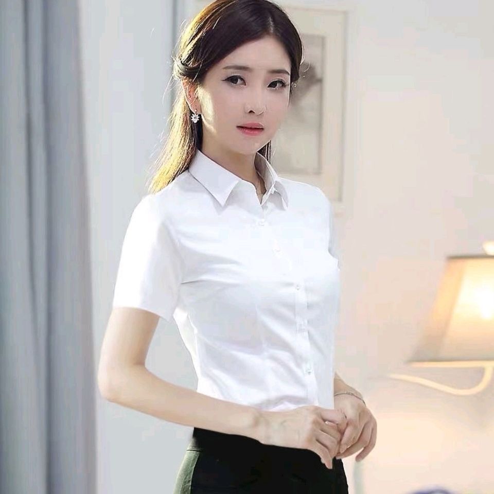 Áo Sơ Mi Tay Ngắn Dáng Ôm Phong Cách Hàn Quốc Thời Trang Xuân Hè Mới Cho Nữ