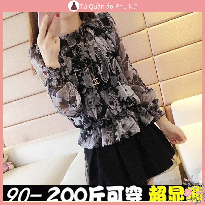 Ch t L Ng cao O Trung Ni N N Áo Sơ Mi Chiffon Dài Tay Lót Lông Cừu Thu Đông Cho Nữ &#Áo Thun Khổ Rộng 39; s 200 Phút Thời Trang Hàn Quốc 200jin
