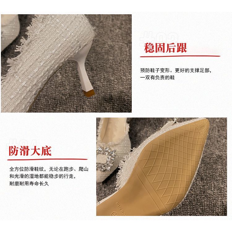 Giày Cao Gót Mũi Nhọn Thiết Kế Mới Thời Trang Mùa Xuân Thu 2023 Dành Cho Nữ