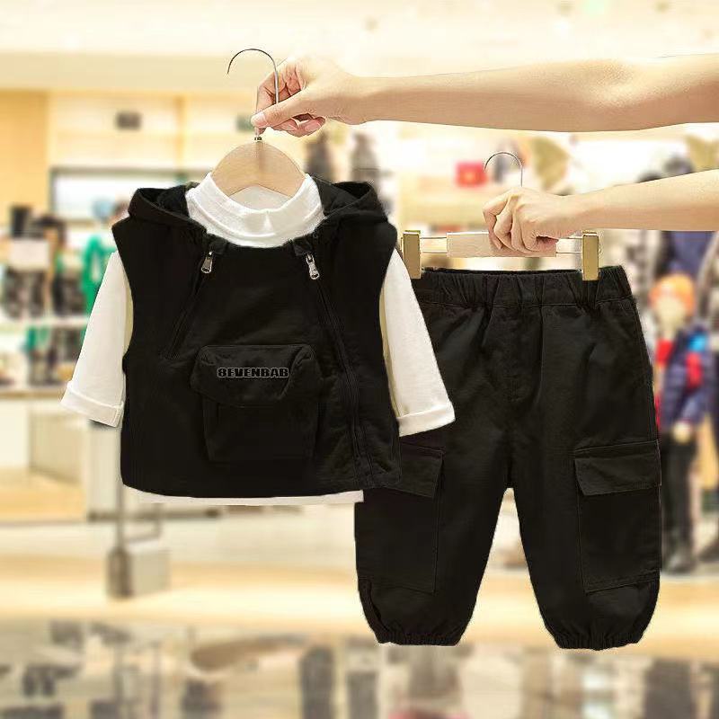 Bộ Đồ Vest Ba Món Phong Cách Hàn Quốc Thời Trang Xuân Thu Mới Cho Bé Trai