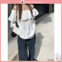 O S Mi N L a M Qu C Quy N Áo Sơ Mi Chiffon Dáng Rộng Cổ Bèo Màu Trắng Tươi Tắn Nhỏ Nhắn Cho Nữ Sinh