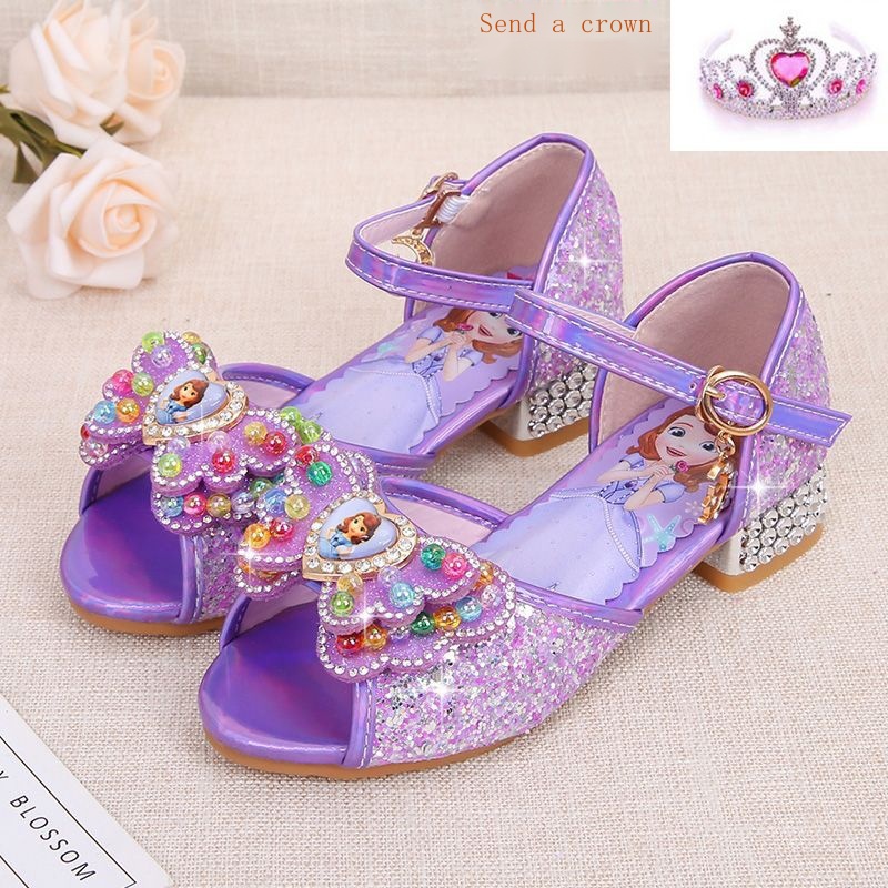 Xăng đan Cao Gót Hở Mũi Thời Trang Mùa Hè Hàn Quốc 2023 Dành Cho Bé Gái Cinderella