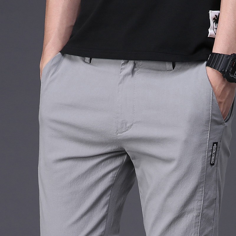 Quần Dài Ôm Dáng Bằng Lụa Lạnh Thoáng Khí Thời Trang Cho Nam Seluar Slack Lelaki / *