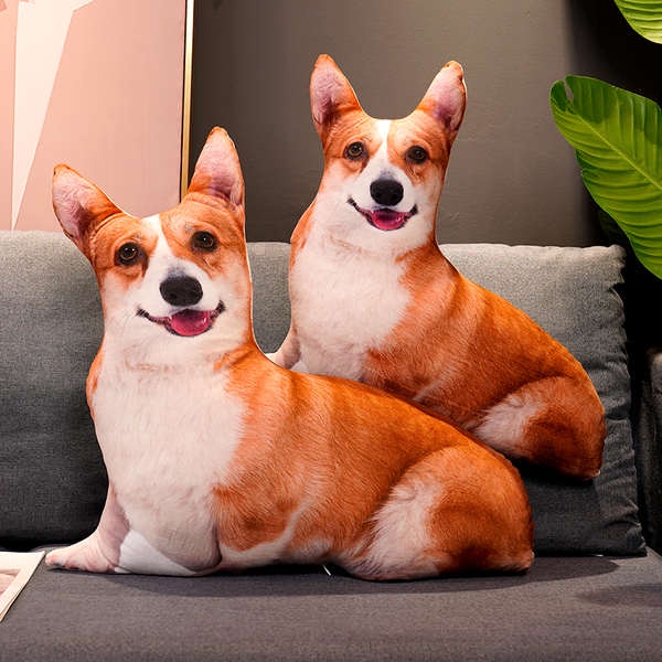 Thú Nhồi Bông Hình Chú Chó Corgi 3D Đáng Yêu