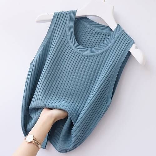 Áo Dệt Kim Sát Nách Dáng Ôm Thời Trang Mùa Hè Quyến Rũ Cho Nữ