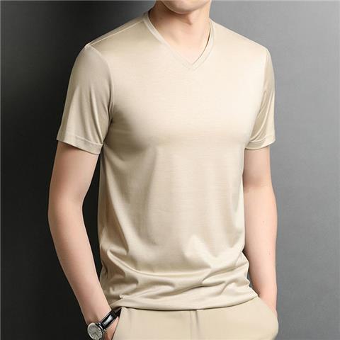 Áo Thun Tay Ngắn Cổ Chữ V Màu Sắc Đơn Giản Thoáng Khí Thời Trang Mùa Hè Cho Nam