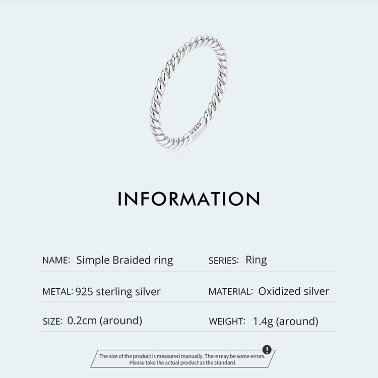 BAMOER Nhẫn bạc 925 KiểU DáNg Đơn GiảN ThờI Trang