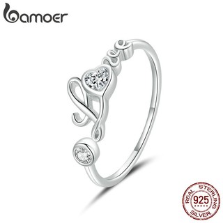 Nhẫn Bamoer BSR146 bạc 925 tùy chỉnh kích thước cho nữ