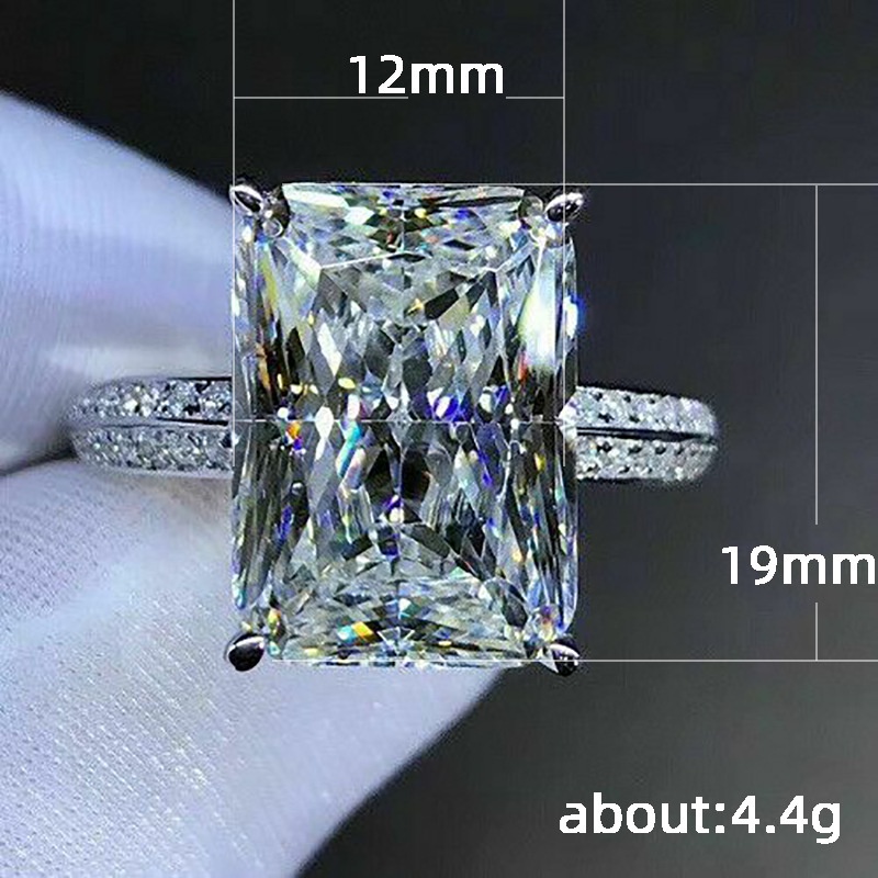 Nhẫn Đính Đá Zircon Cỡ Lớn Thiết Kế Đơn Giản Thời Trang Mới