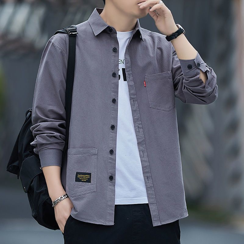 Áo Sơ Mi Nam Dài Tay Dáng Rộng Thời Trang Xuân Thu 2023