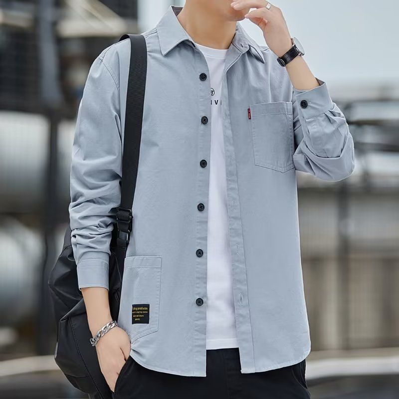 Áo Sơ Mi Nam Dài Tay Dáng Rộng Thời Trang Xuân Thu 2023