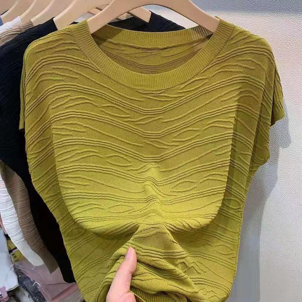 Áo Thun Lụa Lạnh Tay Ngắn Dáng Ôm Thời Trang Mùa Hè Dành Cho Nữ