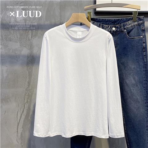 Áo Thun Tay Dài Cổ Tròn Màu Trơn Đơn Giản Thời Trang Xuân Thu Cho Nam