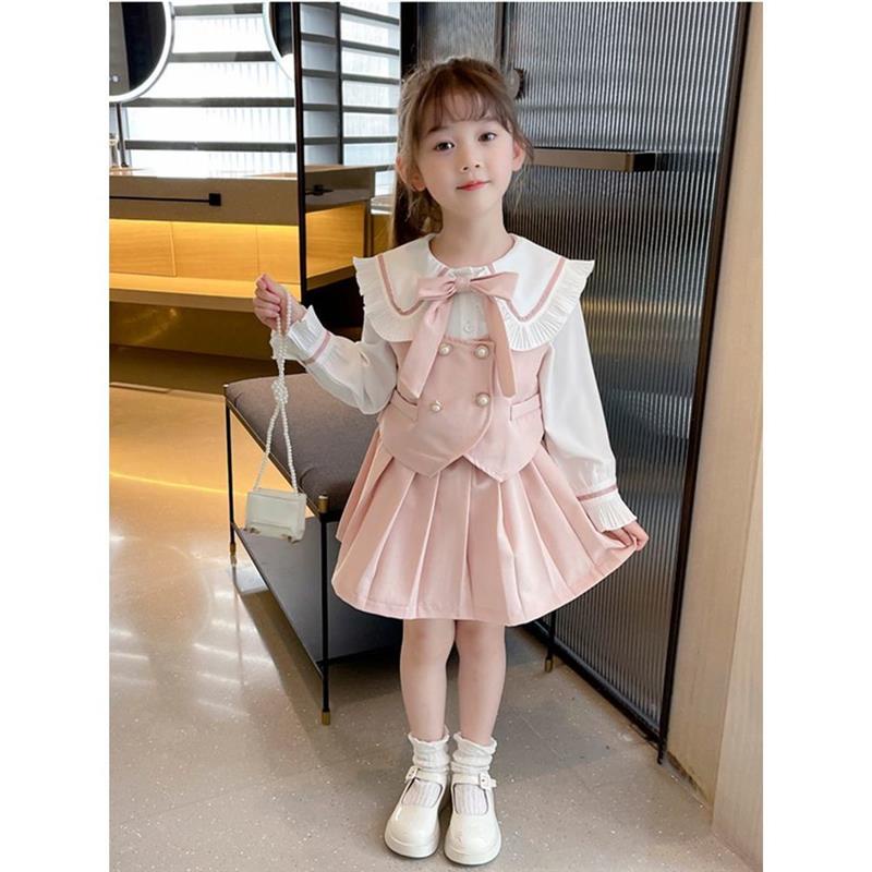 Áo Sơ Mi Tay Dài Cổ Búp Bê Thời Trang Mùa Xuân Cho Bé Gái