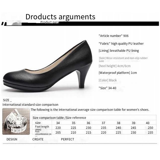 Tiếp viên hàng không Size34-41 đi làm giày cao gót chuyên nghiệp trên sàn catwalk sinh viên nghi thức phỏng vấn trang phục chính thức đi làm giày da chống trượt