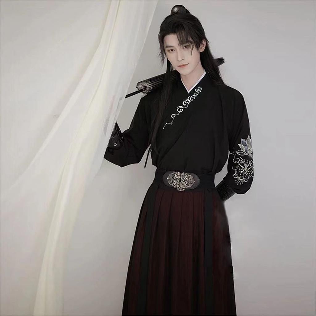 S-3XL Cặp Đôi Phong Cách Trung Quốc Trang Phục Cổ Trang Hiệp Sĩ Học Giả Phong Cách Retro Hán Phục Nam Trọn Bộ Hán Phục Chính Hãng Nguyên Bản