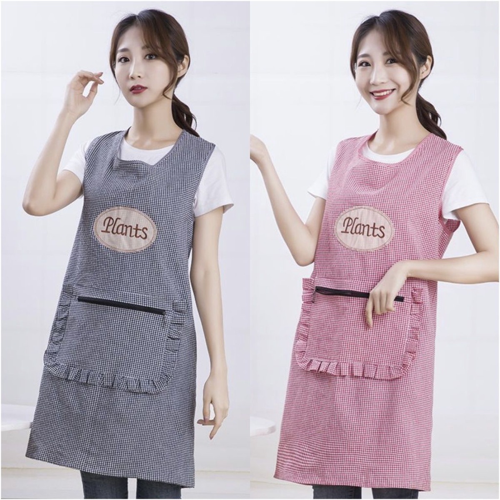 cotton nguyên chất tạp dề phụ nữ nhà bếp gia dụng nấu ăn bụi bẩn-chống ghi lê yếm người lớn làm việc dầu-chống ngược quần áo làm việc quần áo nhà bếp tạp dề hợp thời trang nhật bản hàn quốc phong cách âu mỹ quần áo làm việc dầu