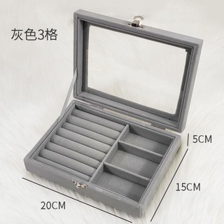 Influencer window hộp đựng đồ trang sức trong suốt large-capacity high-end hộp đựng bông tai trang sức tinh tế nhỏ Hộp đựng đồ trang sức Hộp đựng đồ trang sức nữ Hộp đựng đồ trang trí nhỏ
